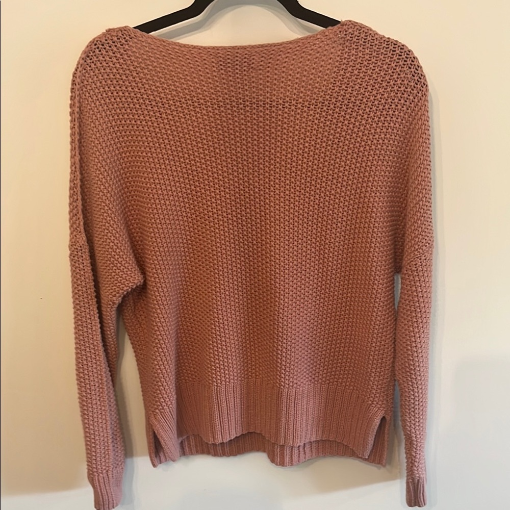 Lucky Brand Pink V-Neck Knit Sweater - Picture 3 of 5